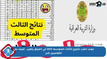 موعد إعلان نتائج الثالث المتوسط 2025 في العراق يتغير.. تعرف على التفاصيل الآن